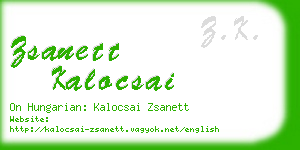 zsanett kalocsai business card